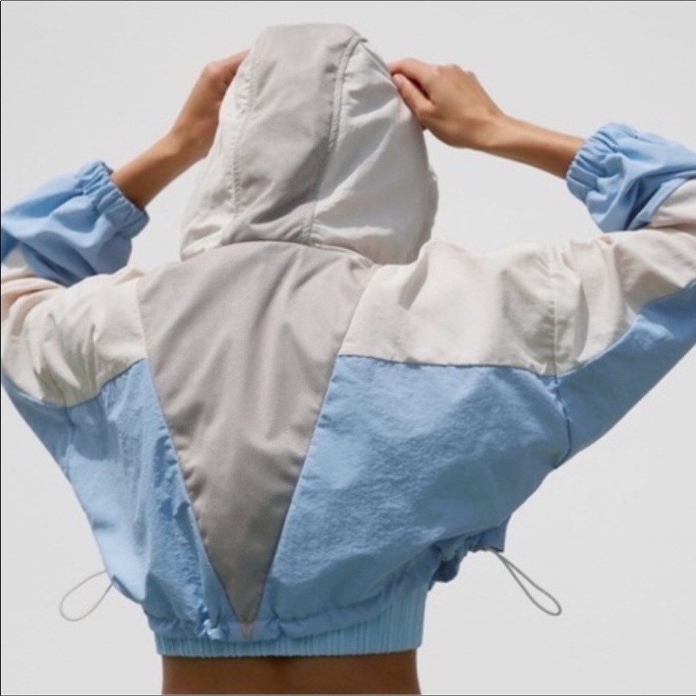 Blue/White/Gray Cropped Jacket - image 3